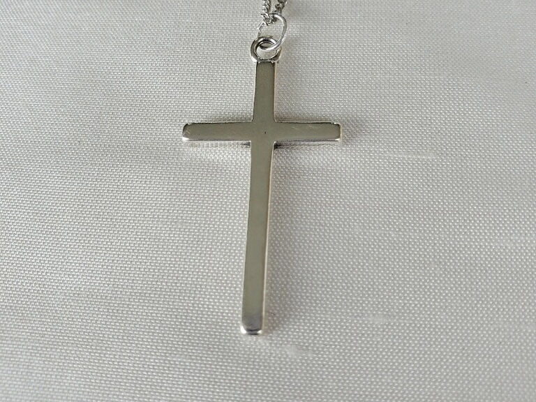 Large Sterling Silver Cross Necklace